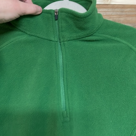 Lands’ End size XL (18) Kelly green quarter zip fleece pullover top - Picture 2 of 6